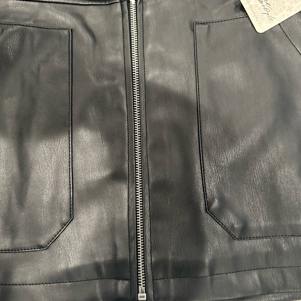 NWT Free People vegan leather mini skirt - Picture 5 of 10